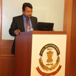 Dr Misra speaking on sports corruption at the Central Bureau of Investigation headquarter, New Delhi